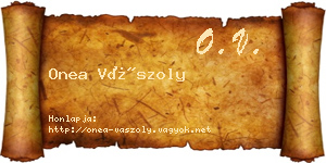 Onea Vászoly névjegykártya